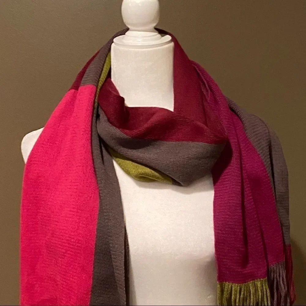 Bonnefoy Color Block Wool Blend Scarf